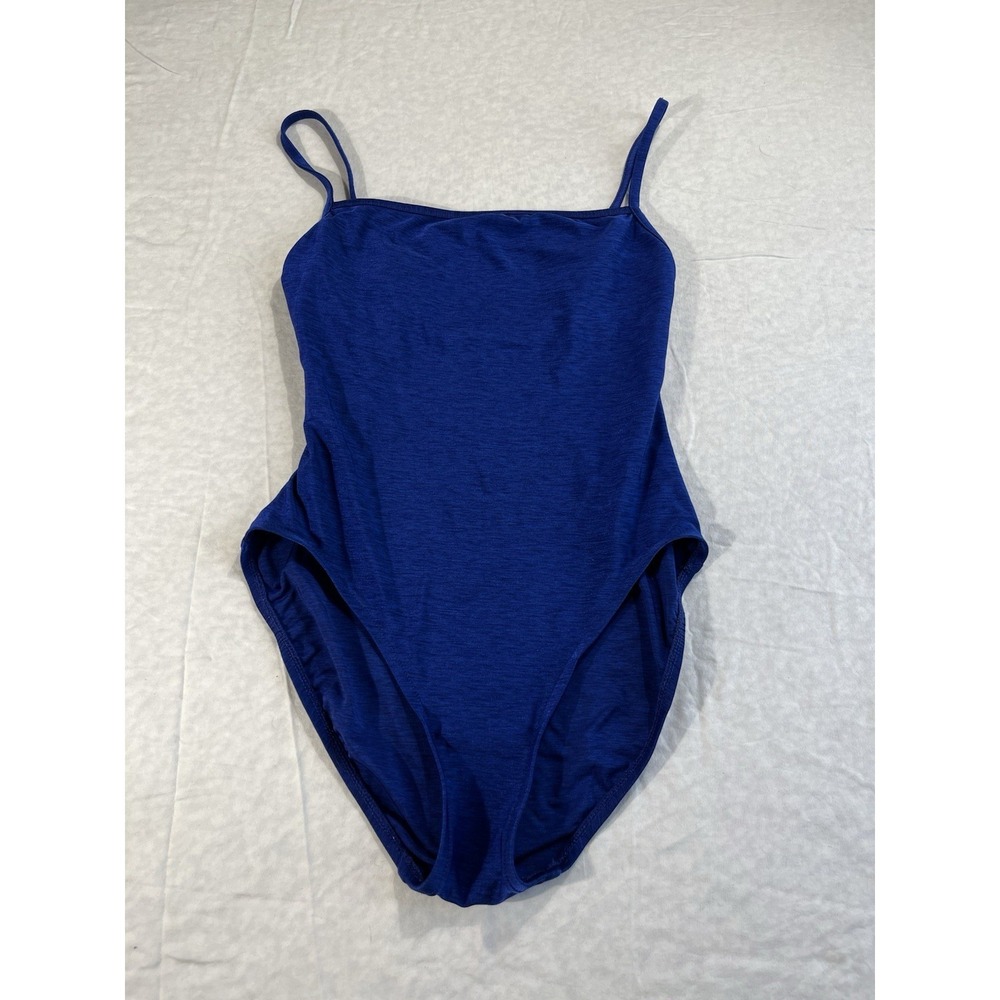 Calvin Klein Womens Blue One Piece Swimsuit Size 8 Designer Solid Swimwear